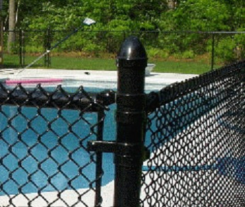 Black Vinyl-Coated Chain Link Wire Fence